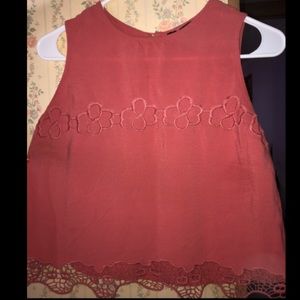 salmon / coral muscle fit top